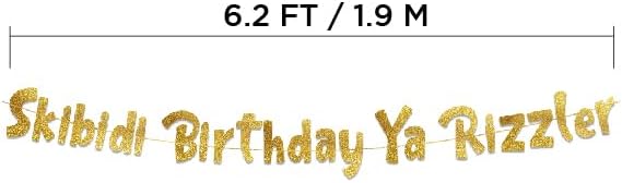 Pre-Strung Skibidi Birthday Ya Rizzler - Funny Birthday Decorations
