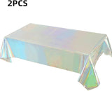 2 Packaging Iridescence Plastic Tablecloth, 54 inch x108 inch