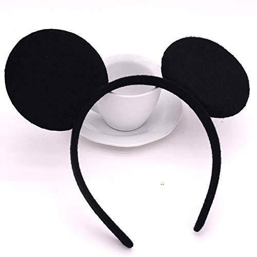 YOVECATHOU 24 Pcs Mouse Costume Deluxe Fabric Ears Headband White