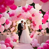 Pink White Balloons 100pcs 12 inch Hot Pink Pastel Pink White
