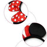 winvin Set of 24 Mouse Costume Deluxe Fabric Ears Headband White Polka