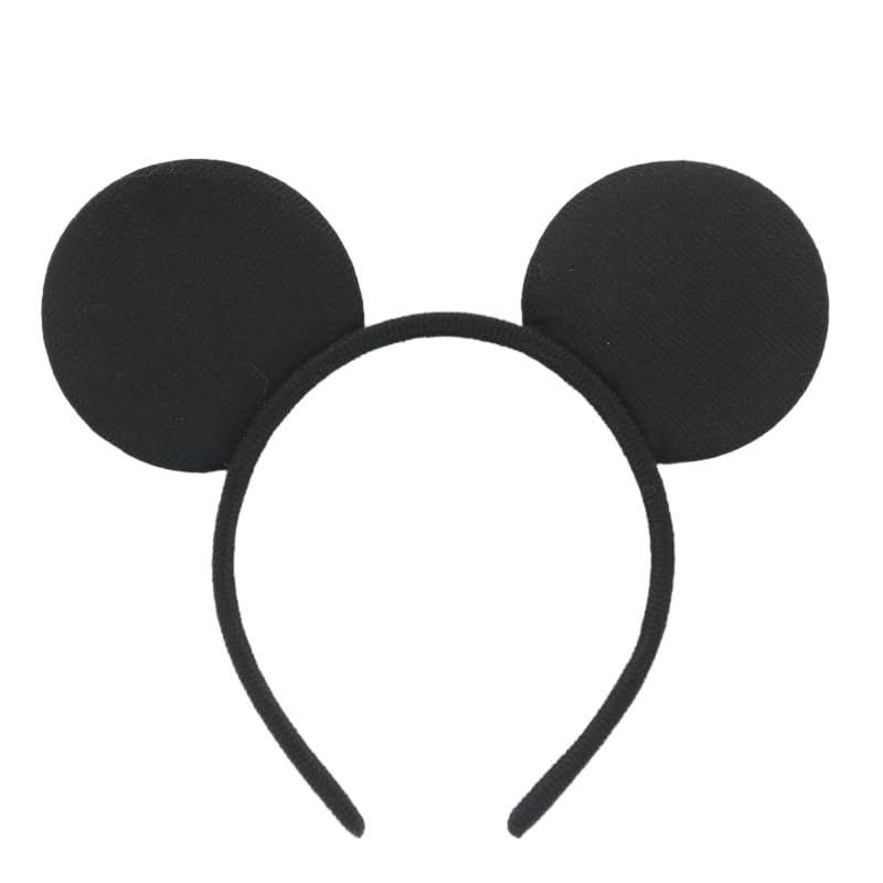 Set of 24 Mouse Costume Deluxe Fabric Ears Headband White Polka Dots