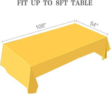 4 Packaging Yellow Plastic Tablecloth, 54 inch x108 inch Rectangular