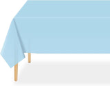 QIKSION Light Blue Plastic Table Cloth Disposable 2 Pack, 54 x 108