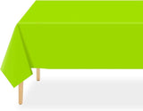 QIKSION Lime Green Plastic Table Cloth Disposable 2 Pack, 54 x 108
