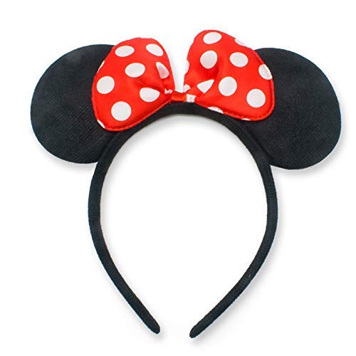 winvin Set of 24 Mouse Costume Deluxe Fabric Ears Headband White Polka