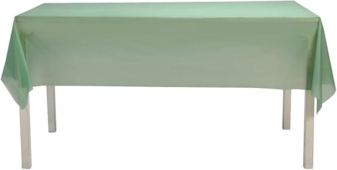 2 Packaging Grass Green Plastic Tablecloth, 54 inch x108 inch
