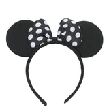 Set of 24 Mouse Costume Deluxe Fabric Ears Headband White Polka Dots