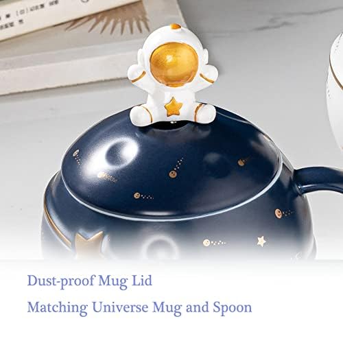 Yalucky Kawaii Astronaut Cup Space Embossed Planet Mug, Cute Ceramic
