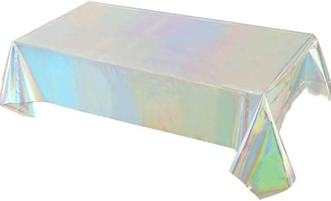 2 Packaging Iridescence Plastic Tablecloth, 54 inch x108 inch