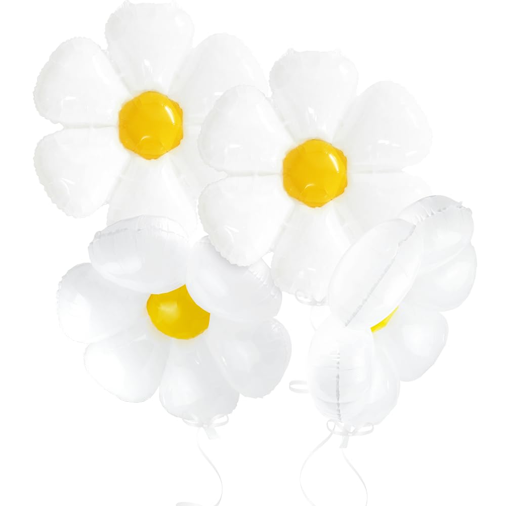 4D Floatable White Daisy Balloons White Flower Balloons Fairy Floral