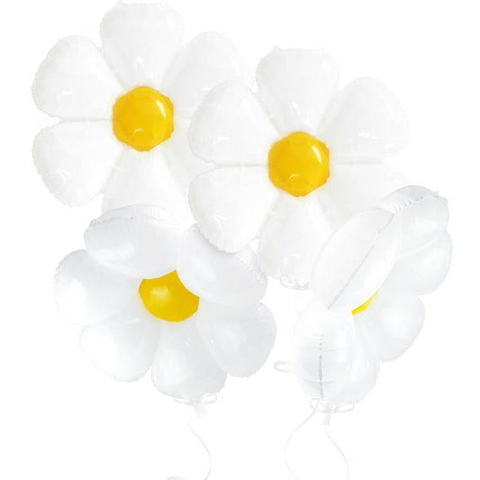 4D Floatable White Daisy Balloons White Flower Balloons Fairy Floral