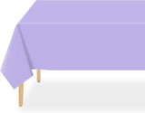 QIKSION Lavender Plastic Table Cloth Disposable 3 Pack, 54 x 108 Inch
