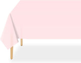 QIKSION Pink Plastic Table Cloth Disposable 3 Pack, 54 x 108 Inch