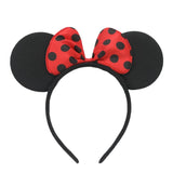 Set of 24 Mouse Costume Deluxe Fabric Ears Headband White Polka Dots