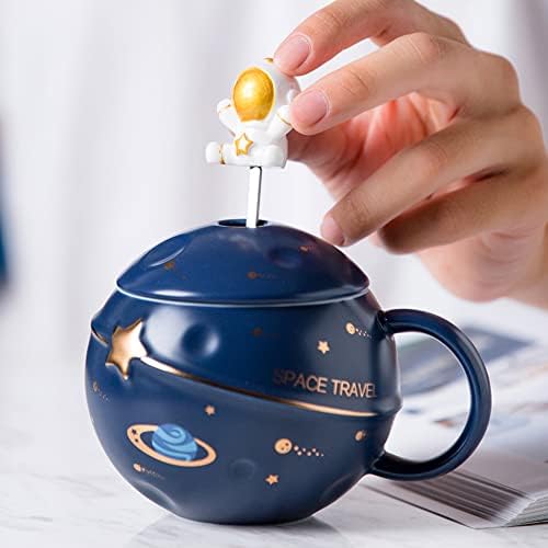 Yalucky Kawaii Astronaut Cup Space Embossed Planet Mug, Cute Ceramic
