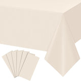 6Pcs Beige Tablecloths for Rectangle Tables,Disposable Plastic Ivory