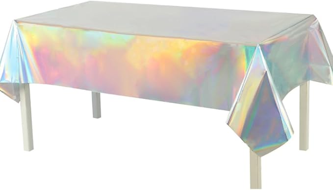 2 Packaging Iridescence Plastic Tablecloth, 54 inch x108 inch