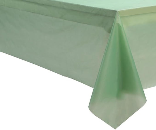 2 Packaging Grass Green Plastic Tablecloth, 54 inch x108 inch