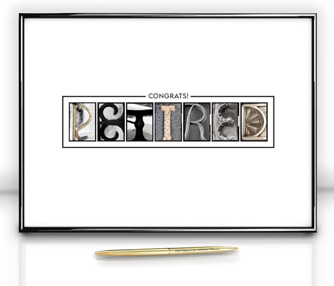 Framed Retirement Decorations Guest Book for Men 12 x16 Black