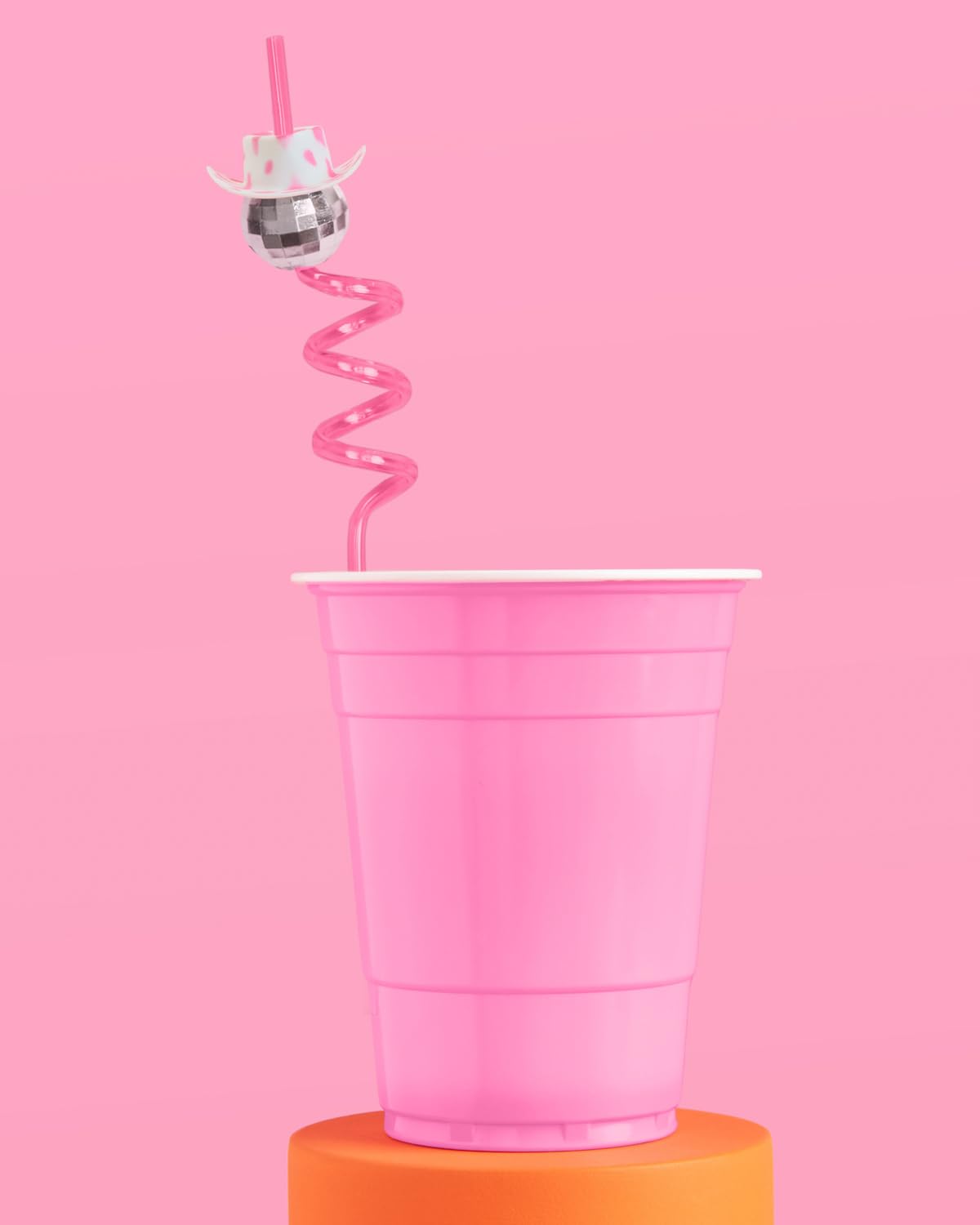 xo, Fetti Disco Cowgirl Pink Reusable Straw Set - 12 pc | Last Disco