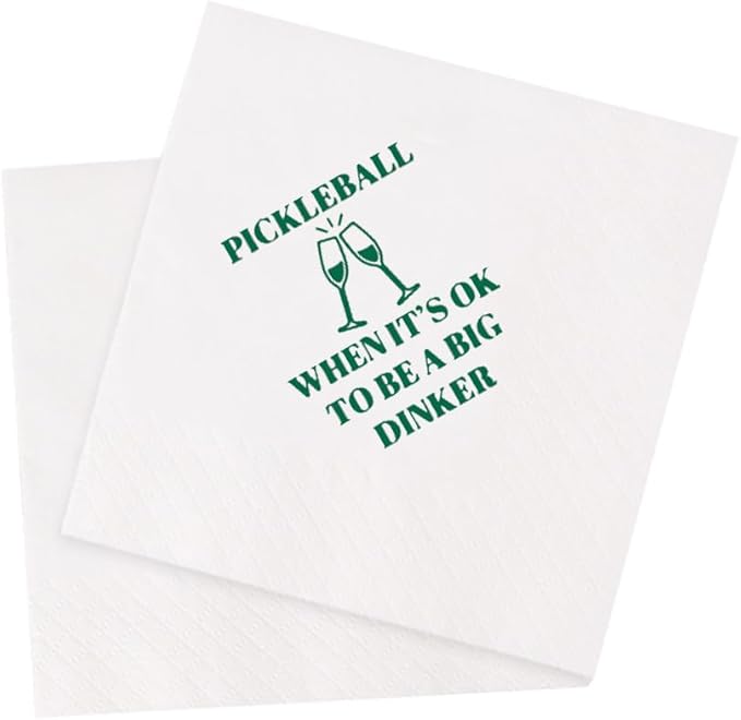 Funny Pickleball Cocktail Napkins 100Pcs Pickle Ball When It's Ok To