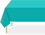 QIKSION Teal Plastic Table Cloth Disposable 2 Pack, 54 x 108 Inch