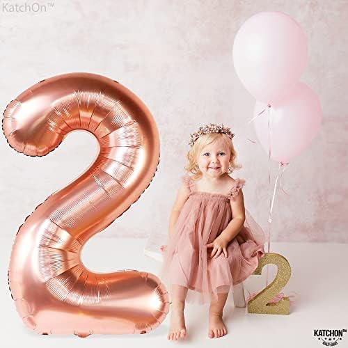KatchOn, Rose Gold Number 2 Balloon - 40 Inch | Mylar Rose Gold 2