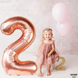 KatchOn, Rose Gold Number 2 Balloon - 40 Inch | Mylar Rose Gold 2