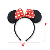 winvin Set of 24 Mouse Costume Deluxe Fabric Ears Headband White Polka