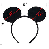 Set of 24 Mouse Costume Deluxe Fabric Ears Headband White Polka Dots