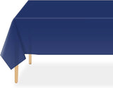 QIKSION Navy Blue Plastic Table Cloth Disposable 12 Pack, 54 x 108