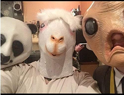 CreepyParty Alpaca Mask - Animal Halloween Costume for Parties,