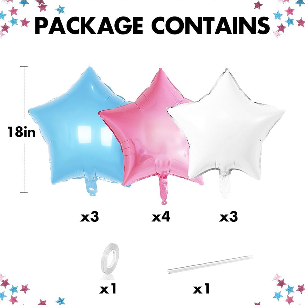 ZHENGYE 10 Pieces18 Inches Star-Shaped Balloon Mylar Star Balloon Baby