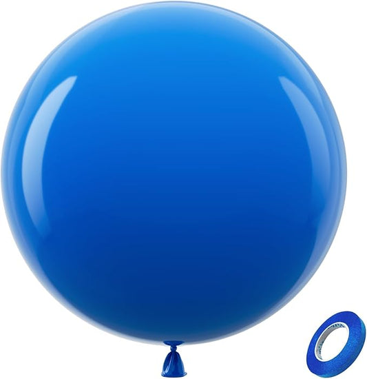 Bezente Royal Blue Latex Party Balloons - 8 Pack 36 inch Round Helium