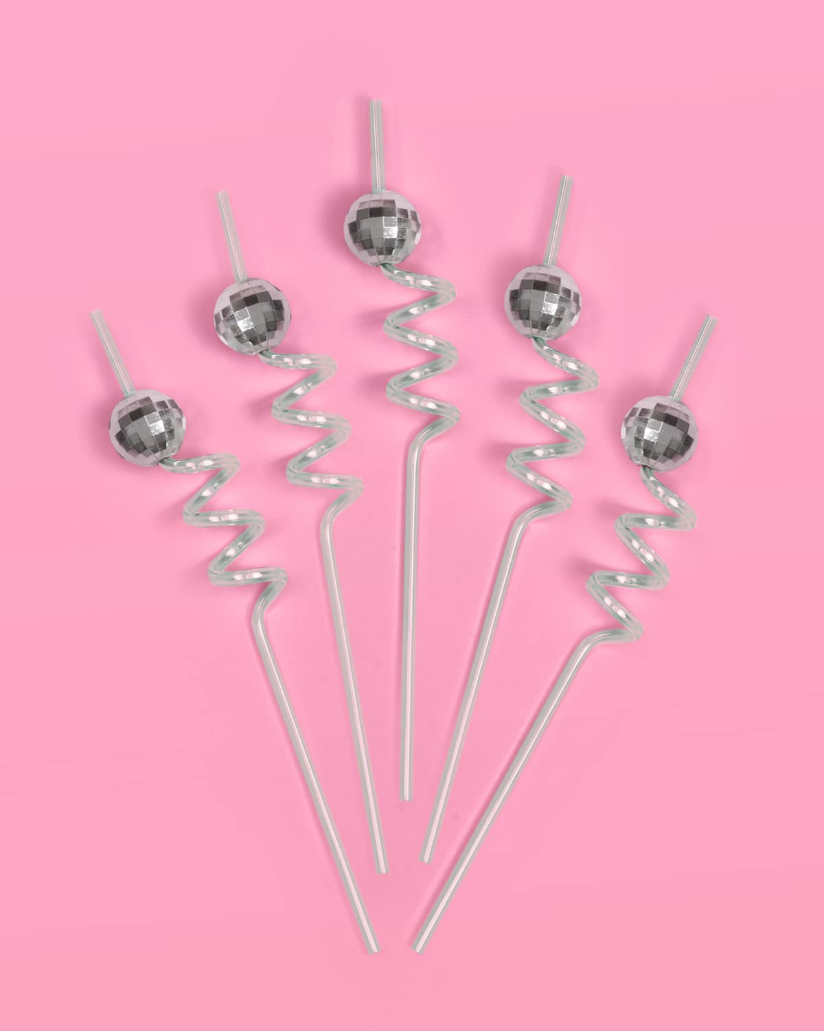 xo, Fetti Disco Ball Reusable Swirly Straw Set - 16 pc | Groovy