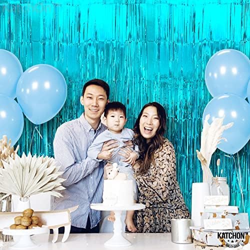 KatchOn XtraLarge Blue Foil Fringe Curtain - 3.2x8 ft, Pack of 2 |