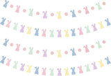 LeeSky 4Pcs Easter Bunny Banner Garland Decorations Happy Easter Day