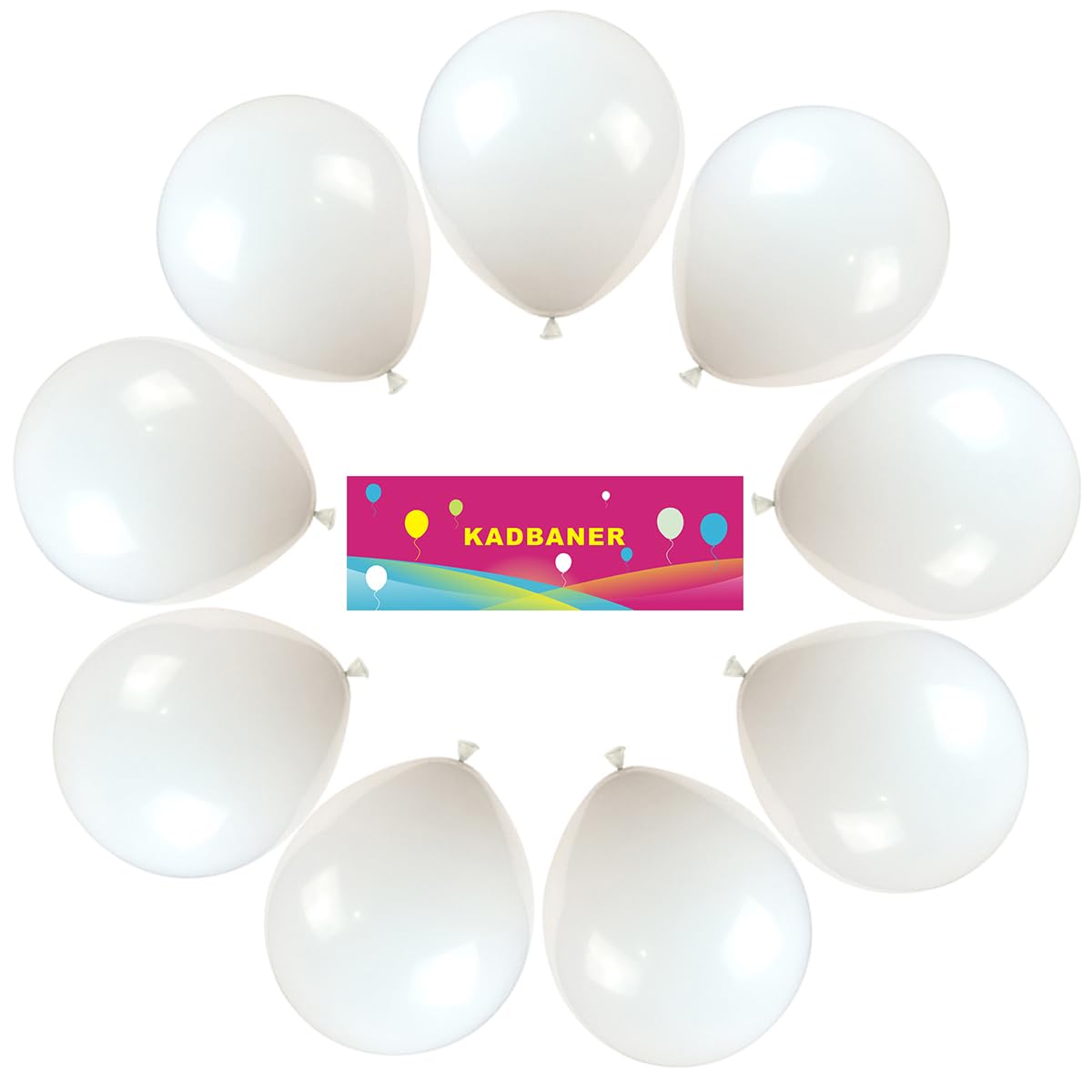 KADBANER White Balloons,100 Pack 12 Inch Latex Balloons,for Wedding