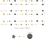 Cheerland Black and Gold Party Decorations Star Garlands Gold Black