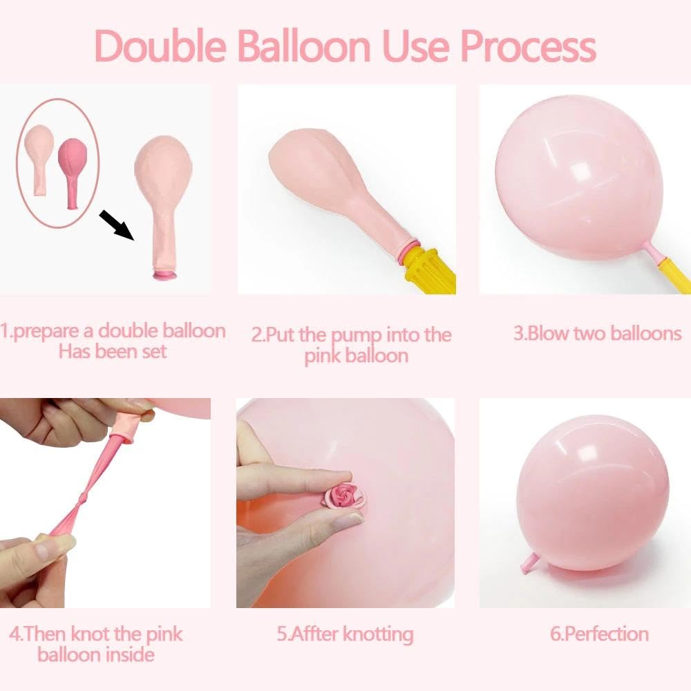 Pastel Pink Balloon Garland Double Stuffed Baby Pink Balloons Arch