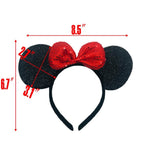 winvin Set of 24 Mouse Costume Deluxe Fabric Ears Headband Red Bow