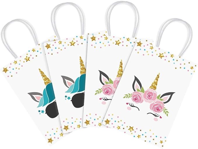 24 PCS Party Favor Bags for Unicorn Party Supplies Goody Treat Candy