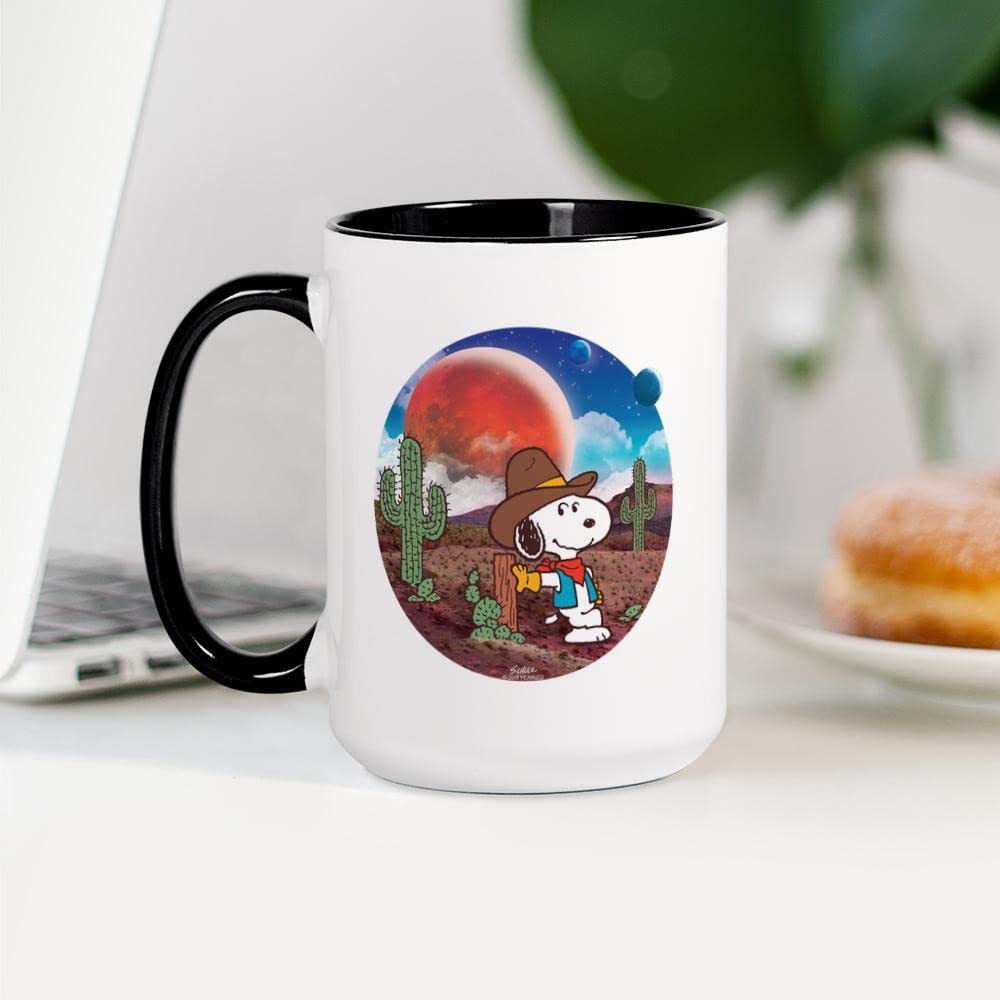 CafePress Snoopy Space Cowboy Mugs 15 oz (444 ml) Ceramic Coffee Mug