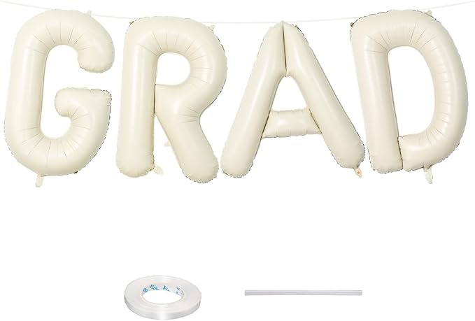 40 Inch Beige GRAD Balloons for Graduation Party Decorations, Large