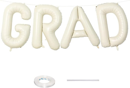 40 Inch Beige GRAD Balloons for Graduation Party Decorations, Large