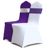 Eternal Beauty Set of 20 Sequin Sashes Bow Purple Chair Sashes for