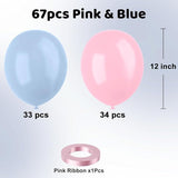 Pink and Blue Latex Balloons, 67 12 Inch Pink Blue Gender Reveal
