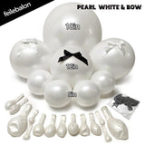 Pearl White Balloon Arch Kit,Double Stuffed White Pearl Balloon