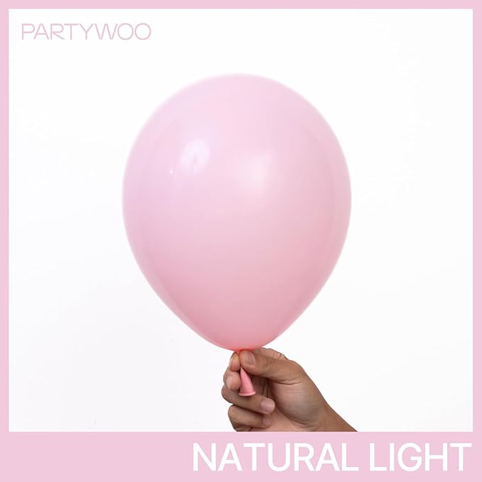 PartyWoo Light Pink Balloons 100 pcs Different Sizes of 36 18 12 10 5